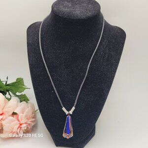 Unique Boho Glass Blue Necklace - One of a Kind